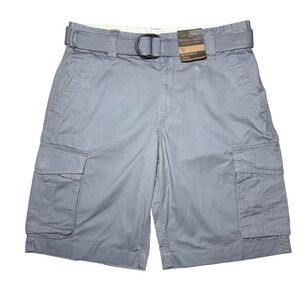 NWT Roebuck & Co Gorpcore Mens Messenger Cargo Belted Shorts Gray Size 32